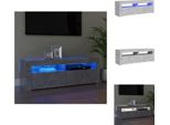 Mobile Tv Vidaxl Con Illuminazione Led Grigio Cemento 120X35X40 Cm - Mobili Tv