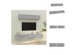 Vidaxl Set Di Mobili Tv 4 Pezzi In Legno Grigio Sonoma - Mobili Tv