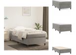 Vidaxl Letto Boxspring Grigio Chiaro 100X200 Cm In Velluto - Letti E Strutture Letto