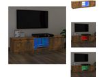 Mobile Tv Vidaxl Con Luci Led In Rovere Fumé 120X30X35,5 Cm - Mobili Tv