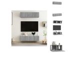 Vidaxl Mobili Tv A Parete 4 Pz. Grigio Sonoma 60X30X30 Cm Materiale A Base Di Legno - Mobili Tv