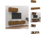 Vidaxl Set Di Mobili Tv A 3 Pezzi In Legno Di Quercia Fumé - Mobili Tv
