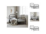 Vidaxl Struttura Letto Con Testiera E Pediera In Metallo Nero 107X203 Cm - Letti E Strutture Letto