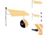 Vidaxl Tenda Da Sole Retrattile A Comando Manuale Con Led 350 Cm Bianco Arancione - Tende Da Sole