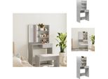 Vidaxl Tavolino Da Toilette Con Specchio Grigio Cemento 74,5X40X141 Cm - Tavolini Da Toilette