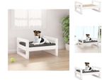 Vidaxl Letto Per Cani Bianco 55,5X45,5X28 Cm In Legno Di Pino Massiccio - Letti Per Cani