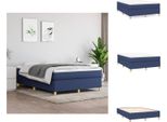 Vidaxl Letto Boxspring Blu 140X190 Cm In Tessuto - Letti E Strutture Letto