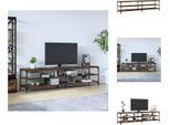 Mobile Tv Vidaxl Rovere Fumé 200X30X50 Cm Materiale A Base Di Legno E Metallo - Mobili Tv