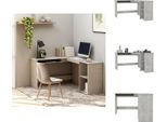 Vidaxl Scrivania Angolare A L In Cemento Grigio 120X140X75 Cm In Legno - Scrivanie