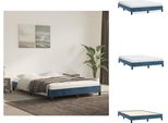 Vidaxl Struttura Letto Blu Scuro 140X200 Cm In Velluto - Letti E Strutture Letto