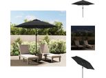 Vidaxl Ombrellone Con Luci Led E Palo In Acciaio 300 Cm Antracite - Ombrelloni E Tende Da Sole