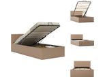 Vidaxl Letto Contenitore Idraulico Cappuccino-Marrone In Pelle Finta 100×200 Cm - Letti & Strutture Letto