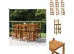 Vidaxl Sgabelli Da Bar 6 Pz. Legno Massiccio Di Acacia - Sedie Da Giardino