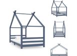Vidaxl Struttura Letto Per Bambini In Pino Massiccio Grigio 90X200 Cm - Letti Per Bambini E Ragazzi