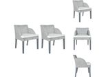 Vidaxl Sedie Da Pranzo Con Cuscino 2 Pz. Rattan Naturale Grigio - Sedie Da Pranzo