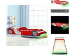 Vidaxl Lettino Con Led In Design Auto Da Corsa 90 X 200 Cm Rosso - Lettini Per Bambini E Ragazzi
