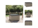 Vidaxl Sgabello Da Giardino Con Cuscini Grigio 55X55X30 Cm In Poly Rattan - Divani Da Giardino
