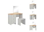 Vidaxl Tavolino Da Toilette Con Specchio E Sgabello Grigio 104X45X131 Cm - Tavolini Da Toilette