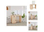 Vidaxl Tavolino Da Toilette Con Led 95X50X133,5 Cm In Legno Di Pino Massiccio - Tavolini Da Toilette