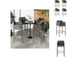Vidaxl Sgabelli Da Bar 4 Pezzi Con Cuscini In Poly Rattan Grigio - Sedie Da Giardino