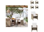Vidaxl Sedie Da Giardino Con Cuscini 4 Pz. Poly Rattan Beige - Sedie Da Giardino