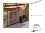 Vidaxl Tettoia Per Porta Nera E Trasparente 358,5X90 Cm In Policarbonato - Tende Da Sole