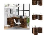 Vidaxl Scrivania Ad Angolo In Rovere Affumicato 145X100X76 Cm Materiale A Base Di Legno - Scrivanie
