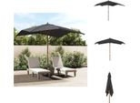 Vidaxl Ombrellone Con Palo In Legno Nero 300X300X273 Cm - Ombrelloni E Tende Da Sole