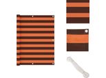 Vidaxl Schermo Privacy Per Balcone Arancione E Marrone 120X600 Cm Tessuto Oxford - Ombrelloni E Tende Da Sole