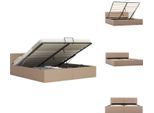 Vidaxl Letto Contenitore Idraulico Cappuccino-Marrone In Pelle Finta 160×200 Cm - Letti & Strutture Letto
