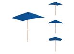 Vidaxl Ombrellone Con Palo In Legno Blu 150X200 Cm - Ombrelloni E Tende Da Sole