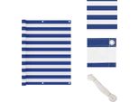 Vidaxl Schermo Privacy Per Balcone Bianco E Blu 120X600 Cm Tessuto Oxford - Ombrelloni E Tende Da Sole