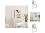 Vidaxl Tavolino Da Toilette Con Specchio Bianco 74,5X40X141 Cm - Tavolini Da Toilette