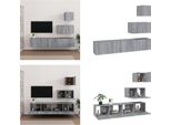 Vidaxl Set Di Mobili Tv 4 Pezzi In Legno Grigio Sonoma - Set Di Mobili Tv - Mobile Tv - Mobile Tv - Parete Tv