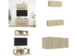 Vidaxl Set Di Mobili Tv 2 Pezzi In Legno Di Quercia Sonoma - Set Di Mobili Tv - Set Di Mobili Tv - Set Di Mobili Tv Sospesi - Set Di Mobili Tv Sospesi