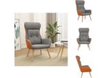Vidaxl Poltrona Relax In Tessuto Grigio Chiaro E Pvc - Poltrona