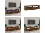 Vidaxl Mobile Tv Con Luci Led 2 Pz. Rovere Fumé 75X35X40 Cm - Mobile Tv - Mobili Tv - Mobili Tv - Porta Tv