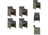 Vidaxl Sedie Da Giardino Con Cuscini 4 Pz. Poly Rattan Grigio - Sedie Da Giardino