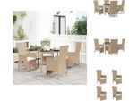 Vidaxl Set Da Pranzo Da Giardino 5 Pezzi Con Cuscini Beige Poly Rattan - Sedie Da Giardino