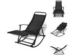 Vidaxl Sedia A Dondolo Da Giardino Pieghevole Nera - Sedie Da Giardino