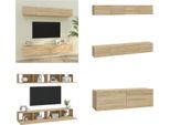 Vidaxl Mobili Tv A Parete 4 Pezzi Rovere Sonoma 100X30X30 Cm - Mobile Tv A Parete - Mobili Tv A Parete - Mobile Tv - Mobili Tv