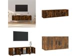 Vidaxl Set Di Mobili Tv 3 Pezzi In Legno Di Quercia Affumicato - Set Di Mobili Tv - Mobile Tv - Supporto Tv
