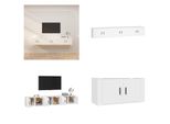 Vidaxl Mobili Tv A Parete 3 Pz. Bianco 80X34,5X40 Cm - Mobile Tv A Parete - Mobili Tv A Parete - Mobile Tv - Console Tv