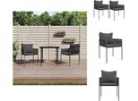 Vidaxl Sedie Da Giardino Con Cuscino 2 Pezzi Nero 54X61X83 Cm In Poly Rattan - Sedie Da Giardino