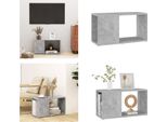 Mobile Tv Vidaxl Grigio Cemento 60X24X32 Cm Materiale Legno - Mobile Tv - Mobile Tv - Tavolo Tv - Tavoli Tv