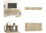 Vidaxl Pensili Tv 3 Pezzi Rovere Sonoma 60X30X30 Cm - Mobile Tv - Mobili Tv - Mobili Tv - Mobili Tv