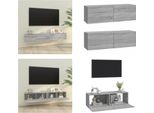 Vidaxl Mobili Tv A Parete 2 Pz. Grigio Sonoma 100X30X30 Cm Materiale A Base Di Legno - Mobile Tv A Parete - Pensili Tv - Mobile Tv - Mobili Tv