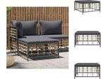 Vidaxl Sgabello Da Giardino Con Cuscino Grigio Scuro In Poly Rattan - Elementi Di Divano Da Giardino
