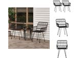 Vidaxl Sedie Da Giardino 2 Pezzi Con Braccioli Nero 56X64X80 Cm Pe-Rattan - Sedie Da Giardino