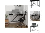 Vidaxl Scrivania Nera 100X50X75 Cm In Legno E Ferro - Scrivanie